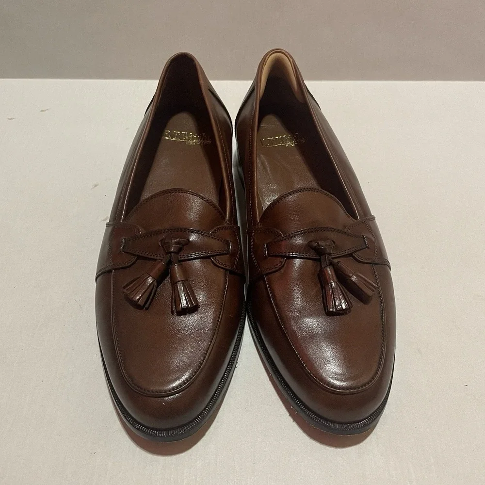 E.T. Wright Men's Brown Leather Kiltie Tassel Loafers Made In Italy Size 11 XW